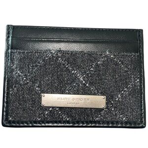 NWT Kurt Geiger London Brixton Black Denim Card Holder